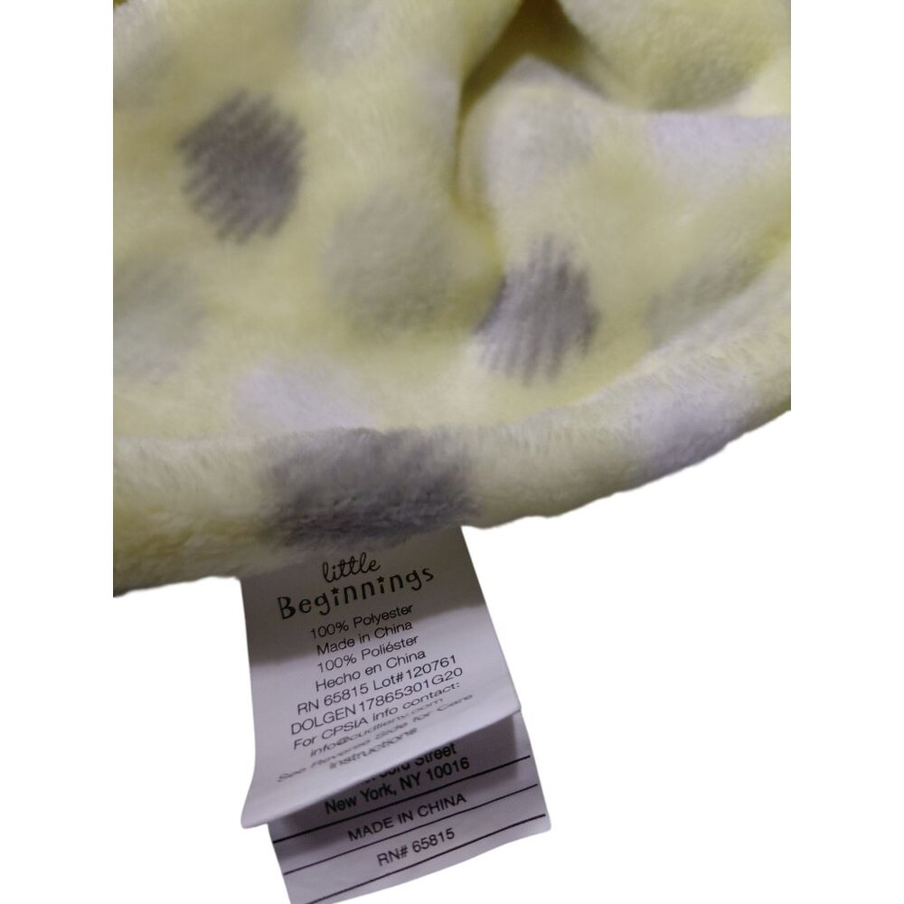 Little Beginnings Plush Puppy Lovey Comfort Security Blanket Yellow/Gray Polka - Picture 4 of 8